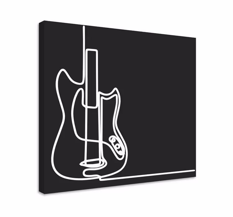 Cuadro musical Diseño minimalista de guitarra eléctrica - TenVinilo