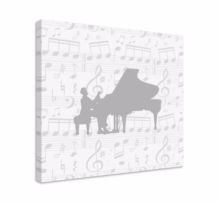 Cuadro musical Pianista simple músico sillhouette - TenVinilo