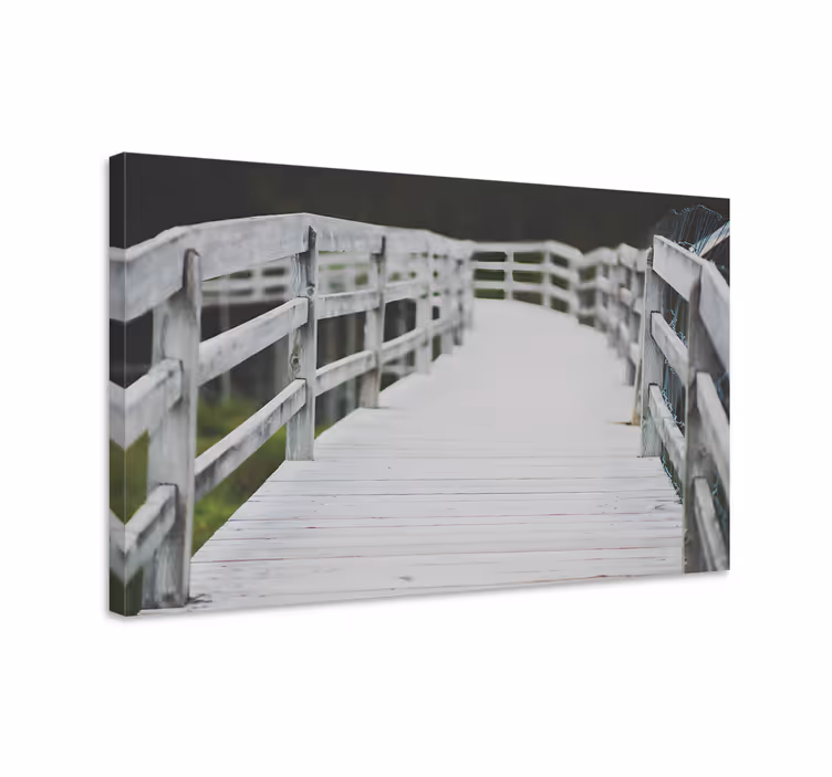 Cuadro 3d Imagen de puente de madera blanca - TenVinilo