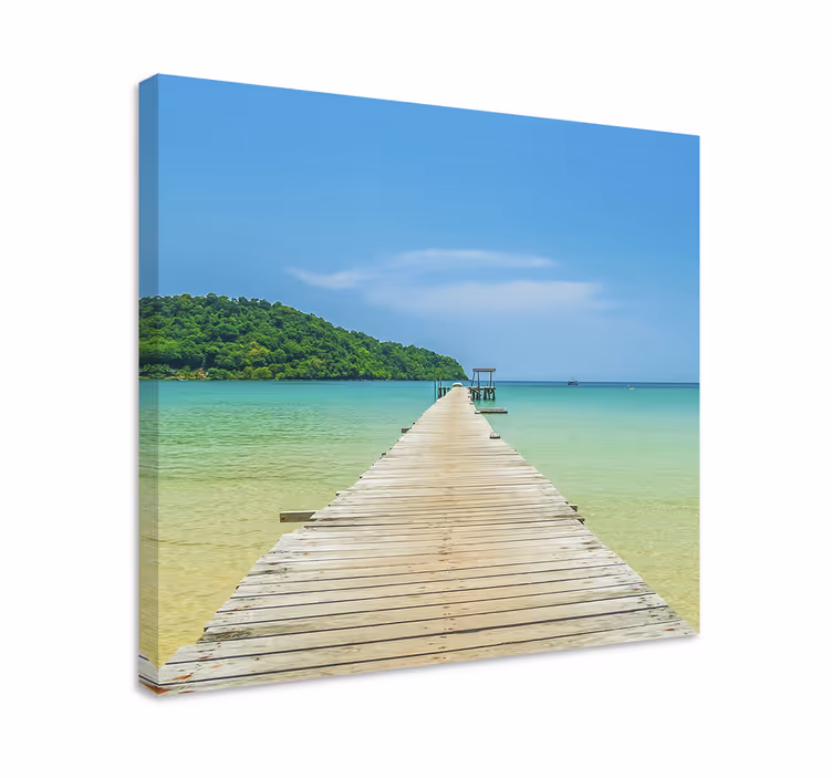 Cuadro 3d Puente de madera tropical - TenVinilo