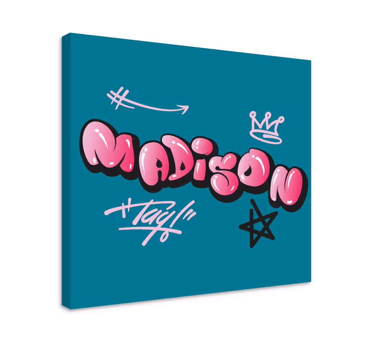 Cuadro personalizable Graffiti de bombardeo fresco rosa - TenVinilo