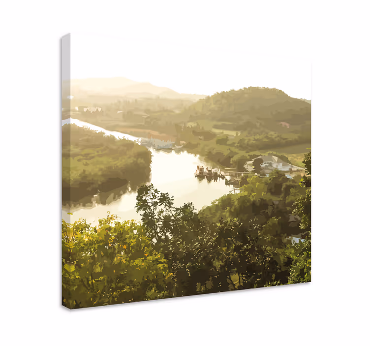 Cuadro paisajes Pintura de la selva amazónica - TenVinilo