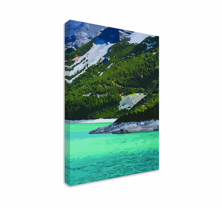 Cuadro paisajes Montañas junto al lago - TenVinilo