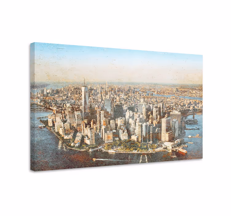 Cuadro ciudades vista aérea de manhattan - TenVinilo