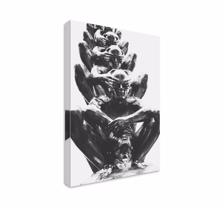 Cuadro en arte Diseño original de estatuas grises - TenVinilo