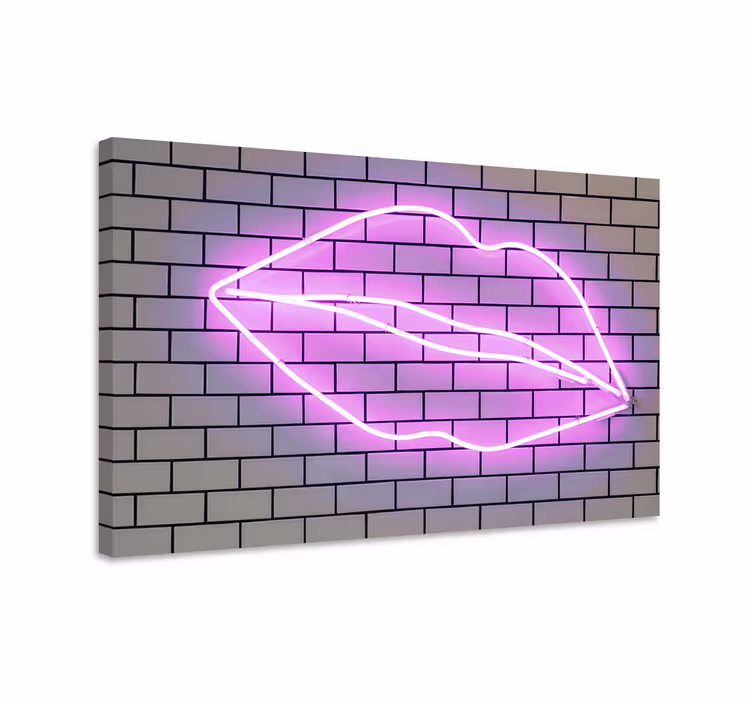 Cuadro frase motivadora signo de neón beso - TenVinilo