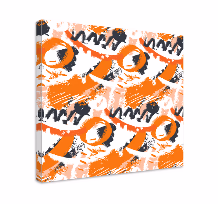 Cuadro abstracto Trazos abstractos de acuarela naranja - TenVinilo