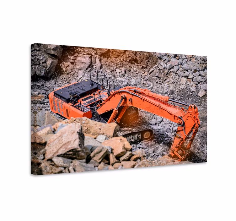 Cuadro deporte excavadora pesada en acción - TenVinilo
