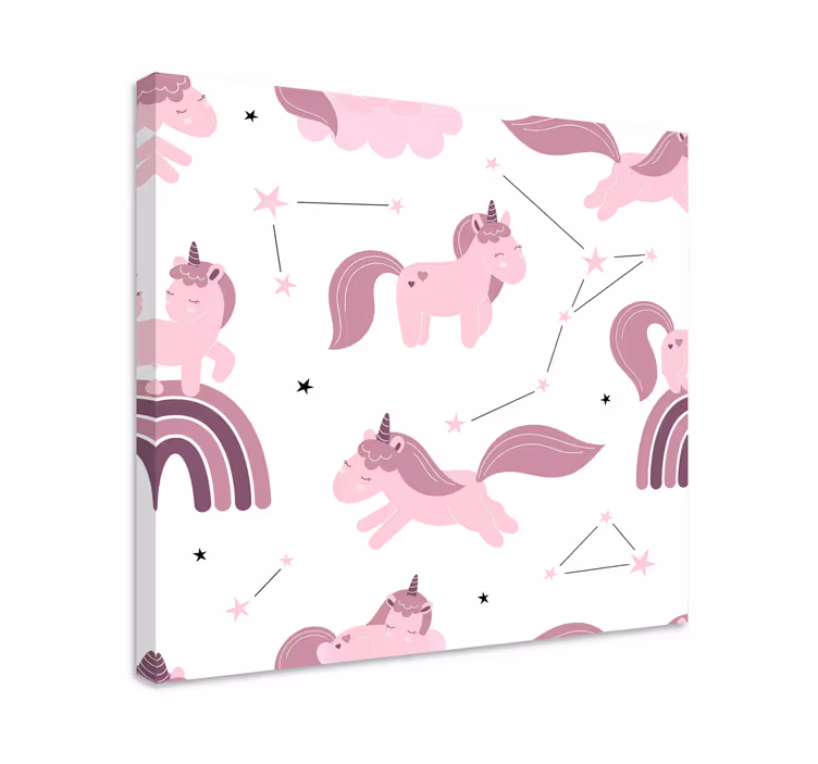 Cuadro infantil Constelaciones de unicornios divertidos - TenVinilo