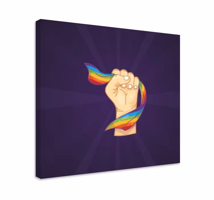 Cuadro casa Puño fuerte y bandera lgbt - TenVinilo