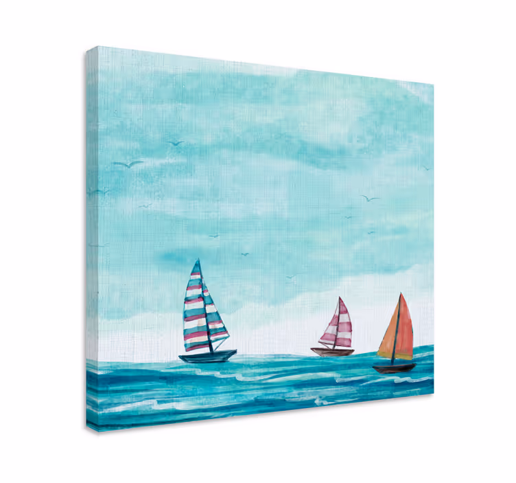 Cuadro paisajes Hilera de velas con tonos azules - TenVinilo
