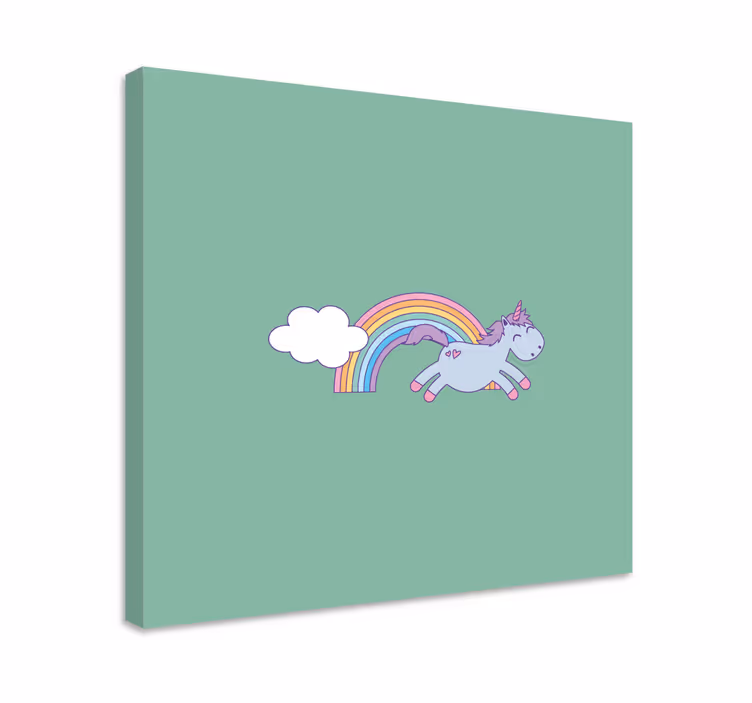 Cuadro de unicornios salto feliz de unicornio - TenVinilo