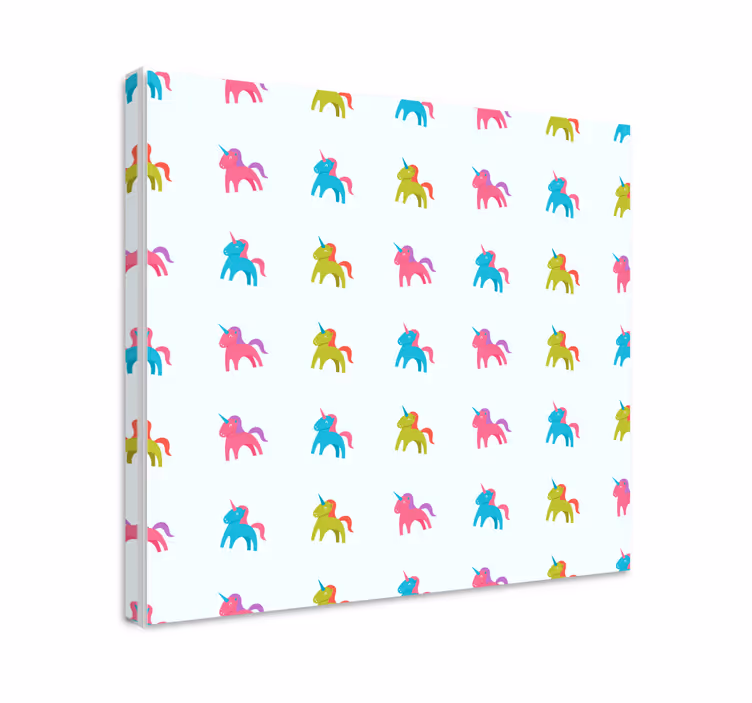 Cuadro infantil Patrón de unicornio de dibujos animados - TenVinilo