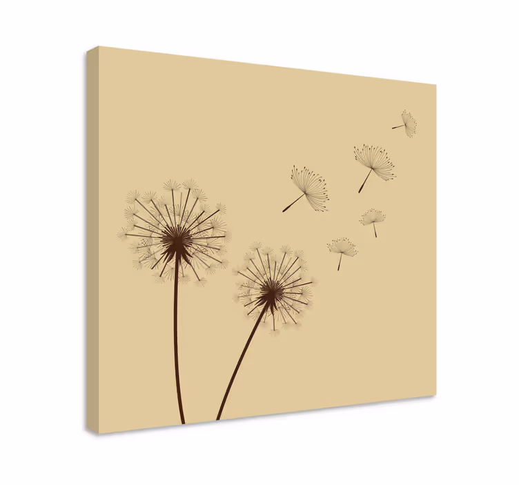 Cuadro de flores semillas de diente de león flotantes - TenVinilo