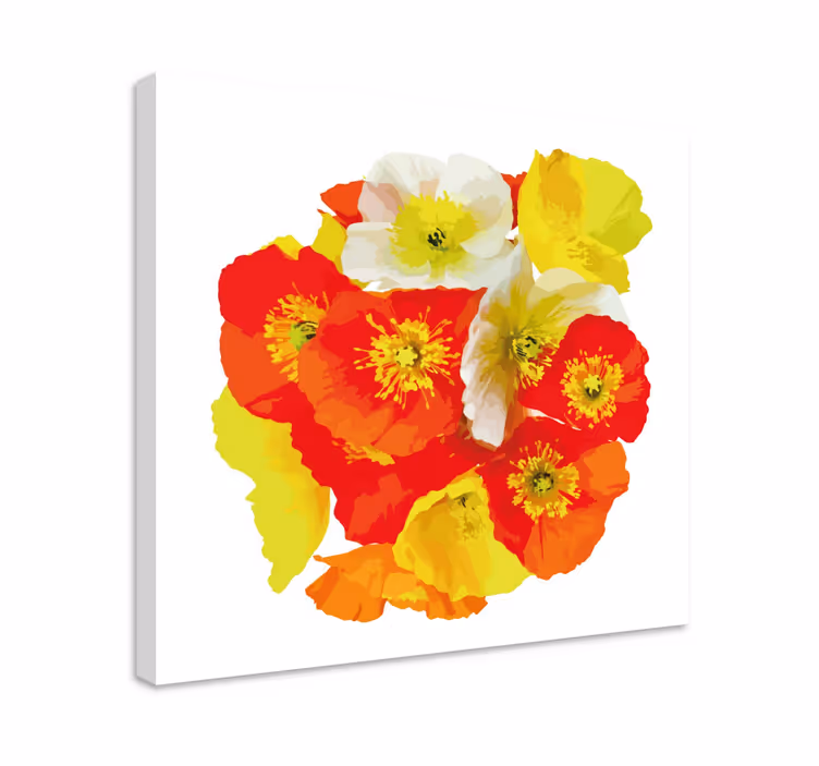 Cuadro de flores composición floral vibrante - TenVinilo
