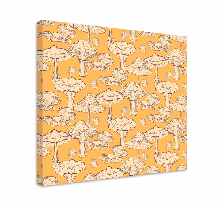 Cuadro de flores con diseño de hongos - TenVinilo
