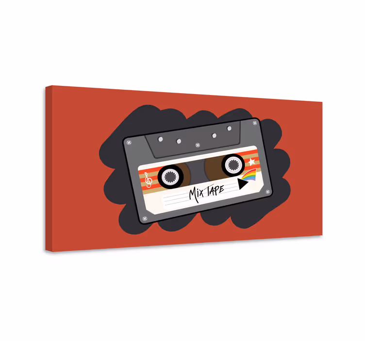 Cuadro vintage Cassette de cinta de mezcla de los años 80 - TenVinilo