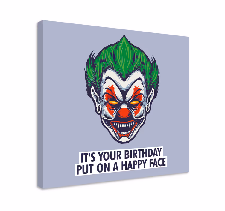 Cuadro de personas cara de payaso de cumpleaños - TenVinilo