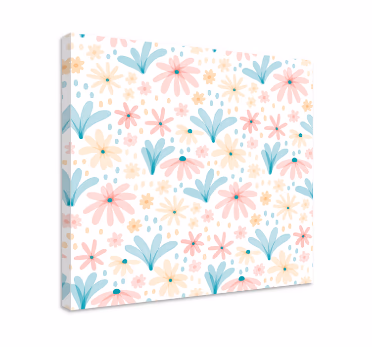 Cuadro de flores Patrón de flores de color pastel - TenVinilo