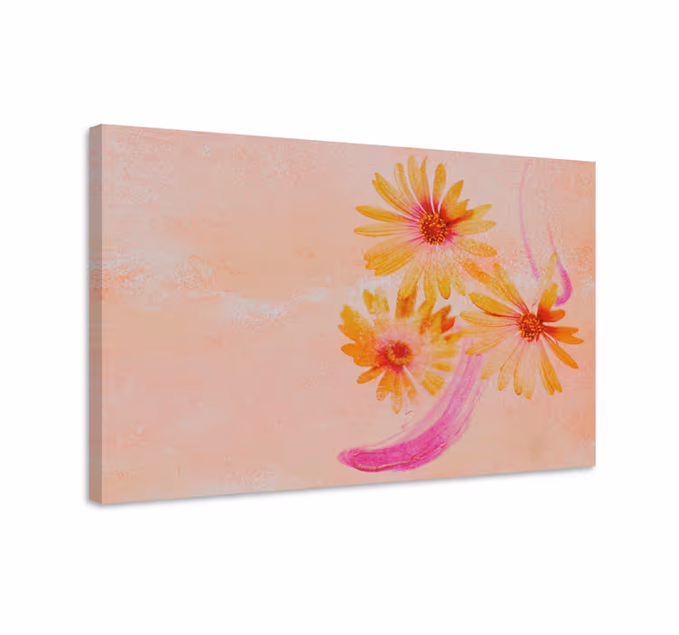 Cuadro en arte Fondo floral pintado a mano - TenVinilo