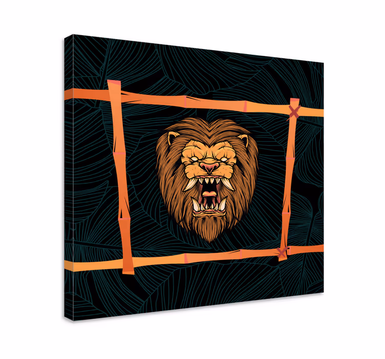 Cuadro animales cabeza de león majestuoso - TenVinilo