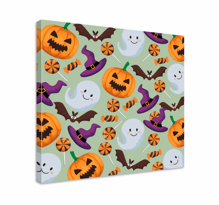 Cuadro juvenil elementos de halloween divertidos - TenVinilo