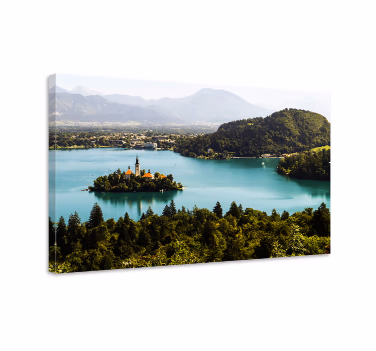 Cuadro paisajes Fotografía estética del lago esloveno - TenVinilo