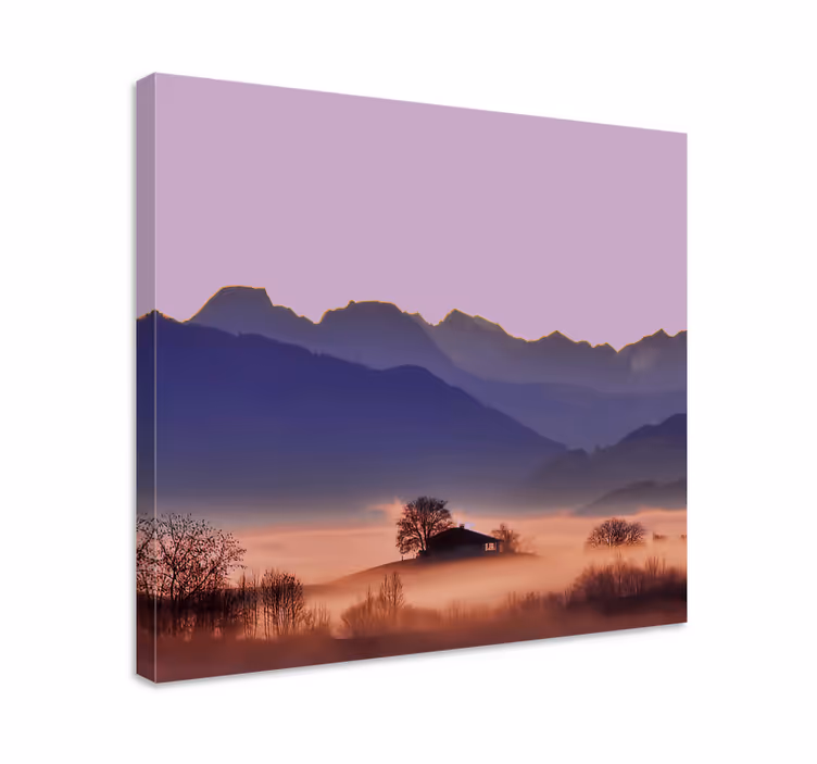 Cuadro paisajes serenidad de niebla en las montañas - TenVinilo
