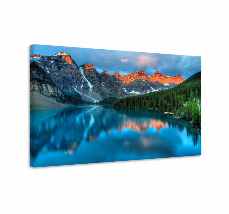 Cuadro paisajes Arte estetico lago colorido - TenVinilo