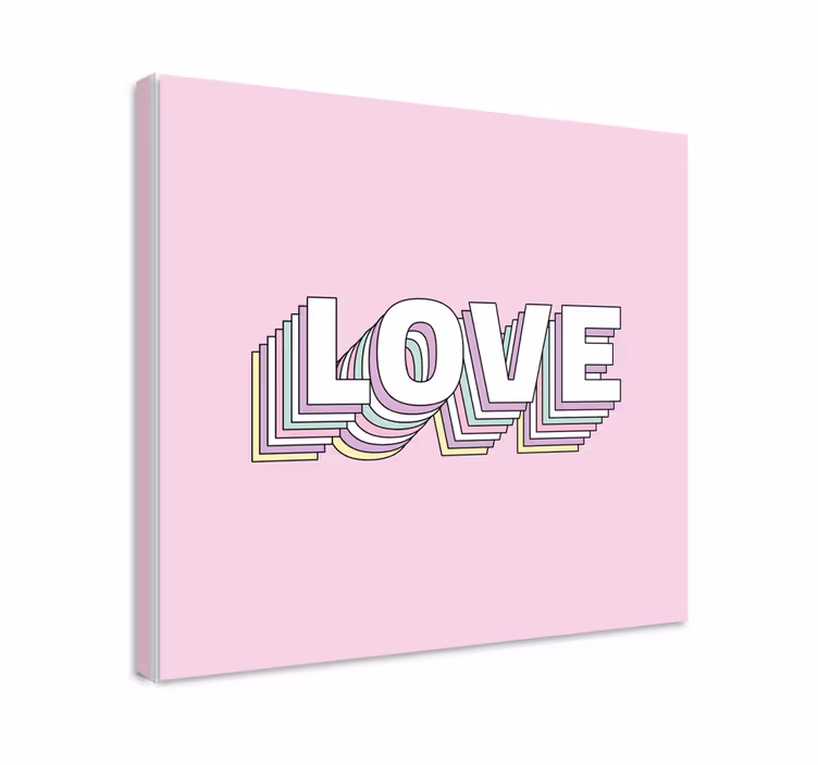 Cuadro para dormitorio Letras de múltiples capas de amor retro - TenVinilo