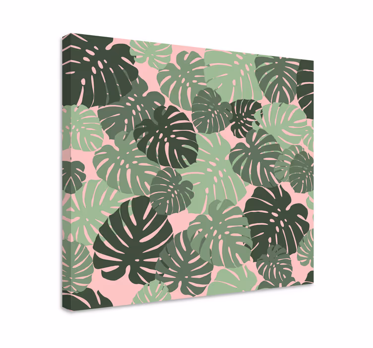 Cuadro de flores motivos de hojas tropicales - TenVinilo