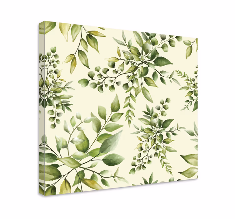 Cuadro plantas Hojas florecientes tropicales - TenVinilo