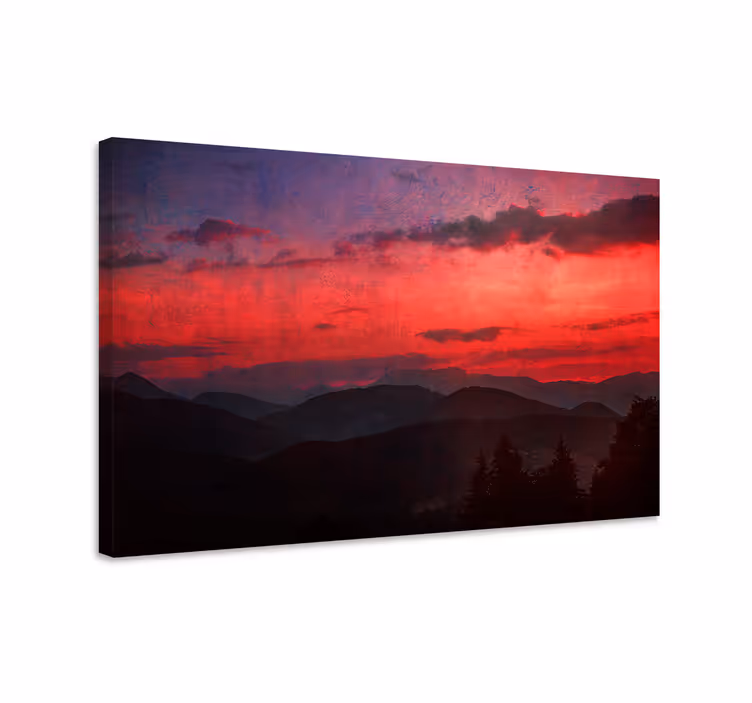 Cuadro paisajes Colores estéticos oscuros del atardecer - TenVinilo