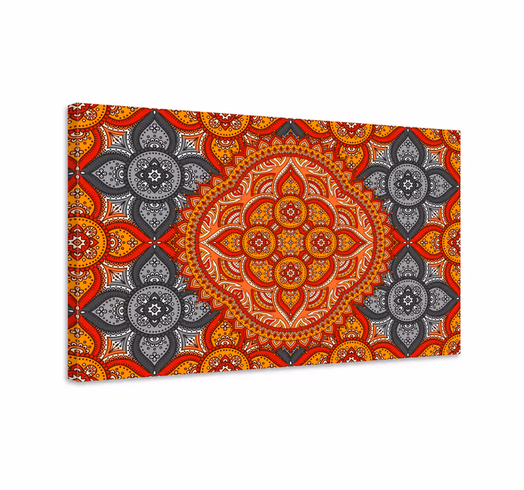 Cuadro de mandala patrón floral intrincado - TenVinilo