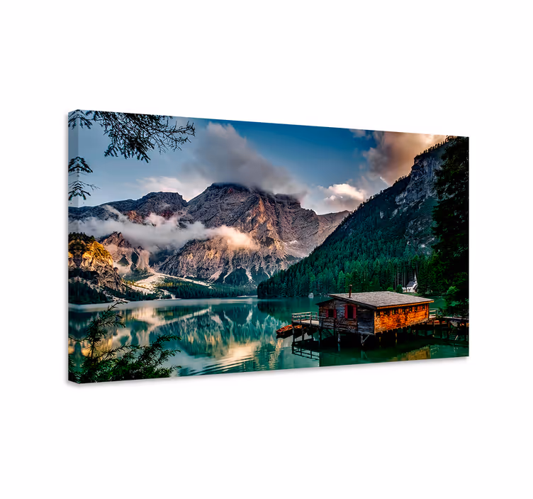 Cuadro paisajes vista del lago en montaña - TenVinilo