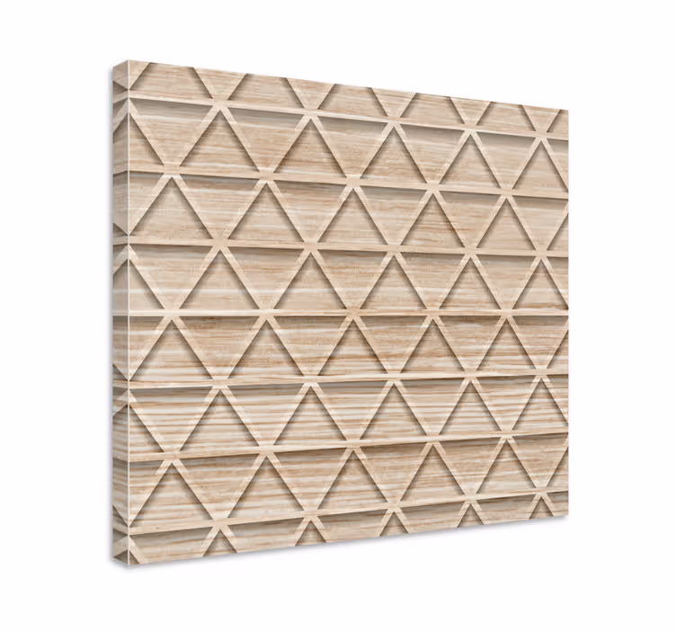Cuadro habitación matrimonio Efecto madera triangulo geometrico - TenVinilo