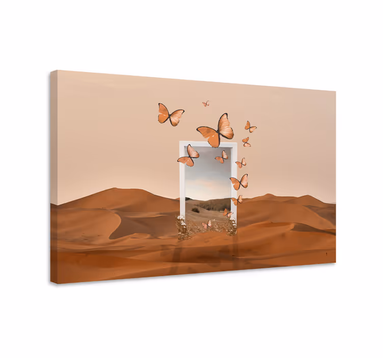 Cuadro en arte Paisaje desértico surrealista - TenVinilo