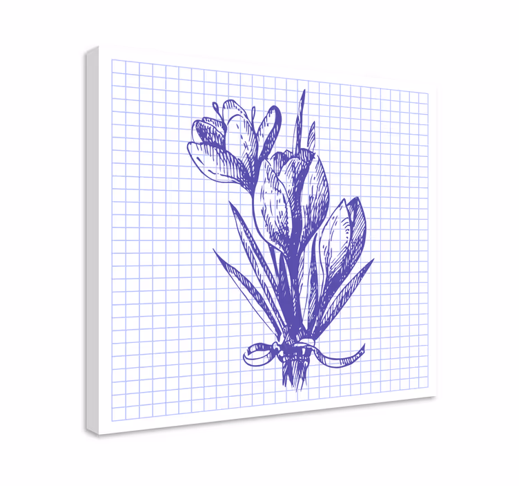 Cuadro de flores Lindo dibujo flor de azafrán - TenVinilo