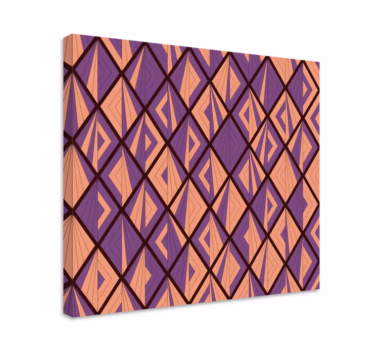 Cuadro geométrico Diamante morado estilo africano - TenVinilo