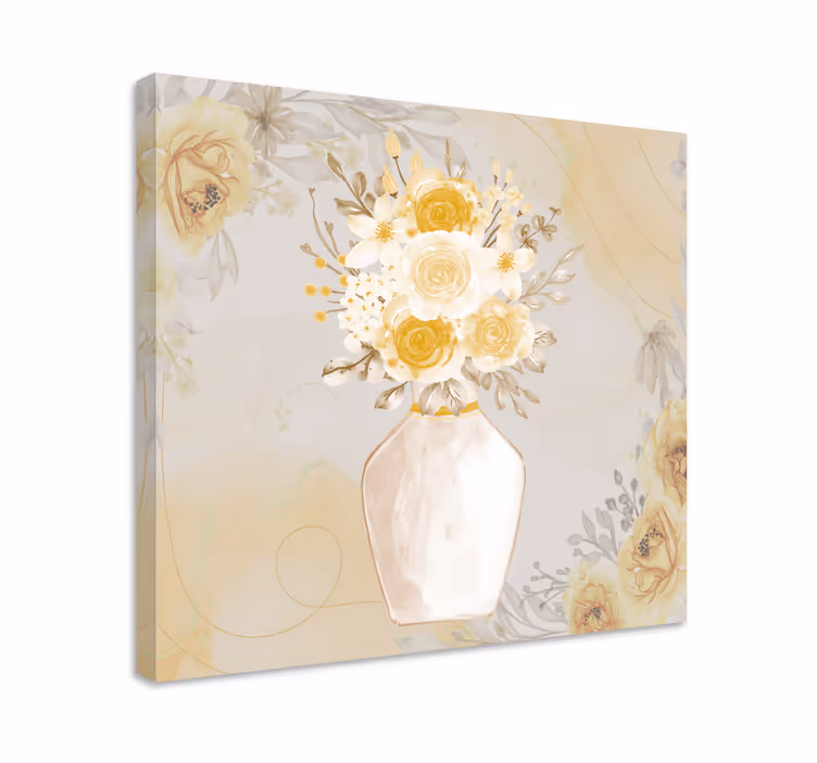 Cuadro vintage Flores blancas de estilo shabby chic - TenVinilo
