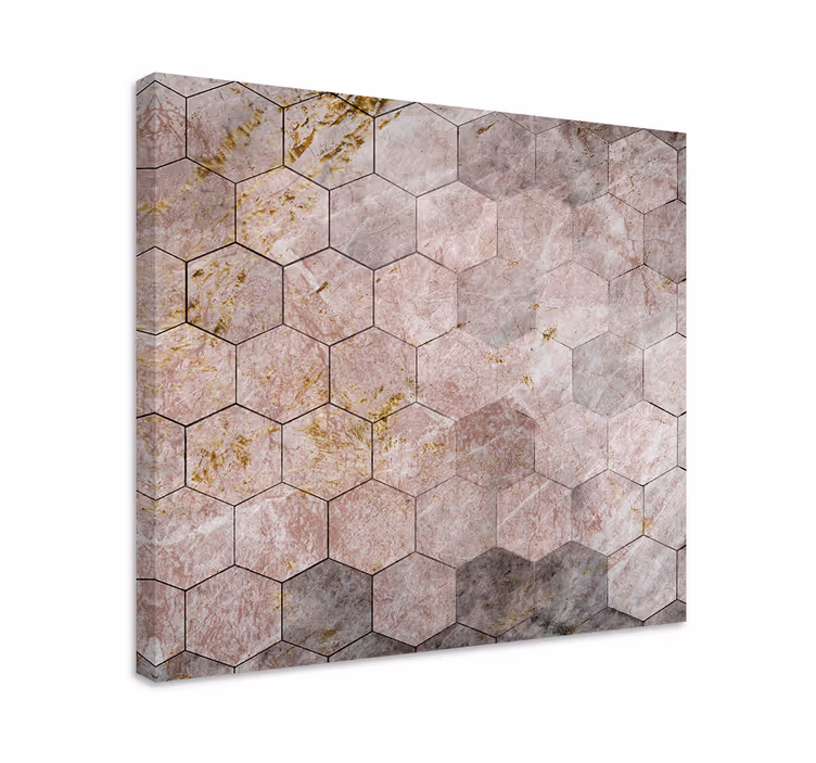 Cuadro figuras geométricas patrón de textura hexagonal - TenVinilo