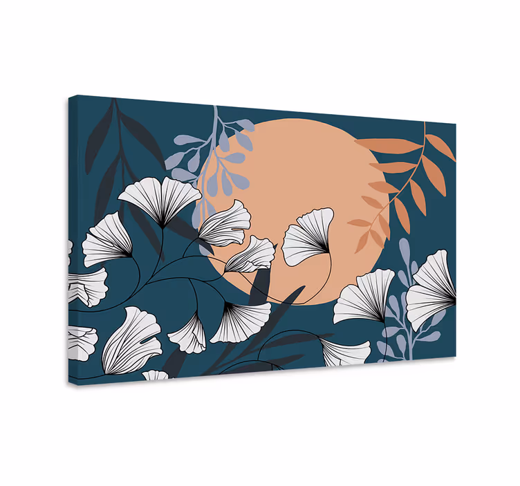 Cuadro plantas Estampado de ginkgo estilo glamour - TenVinilo