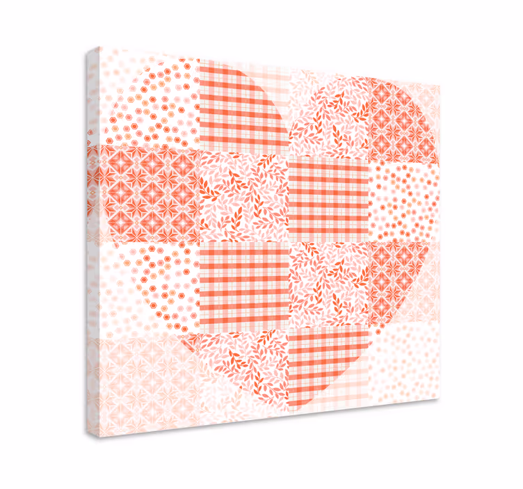Cuadro bodegones diseño corazón de patchwork - TenVinilo