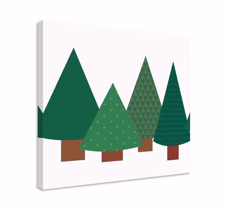 Cuadro vintage Patrón de árbol de navidad de patchwork - TenVinilo