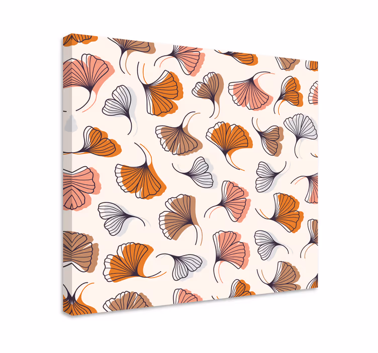 Cuadro moderno Hojas de ginkgo dibujadas a mano - TenVinilo