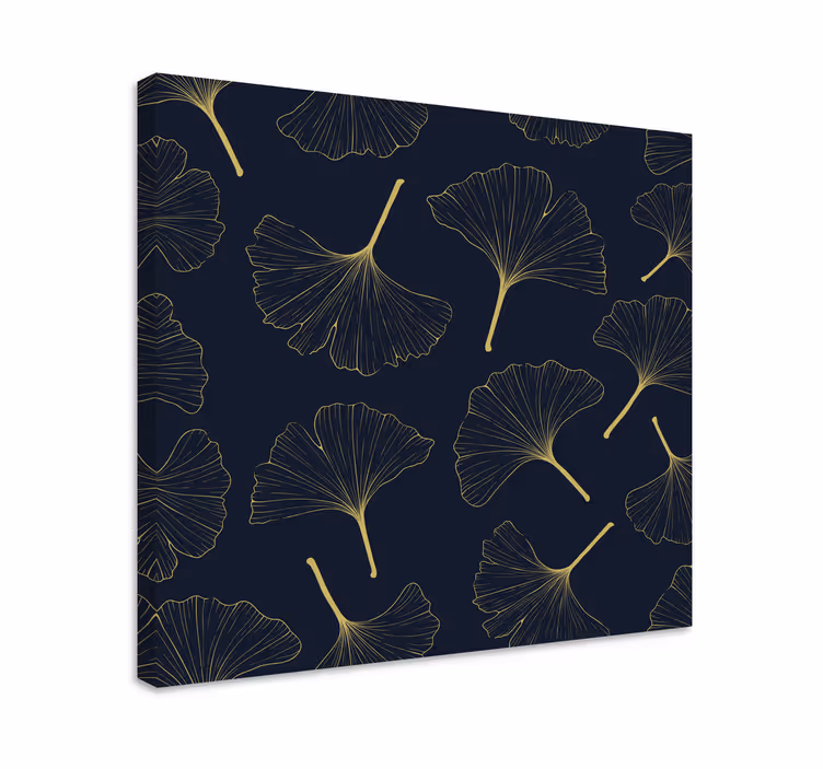Cuadro de flores patrón de hoja de ginkgo - TenVinilo
