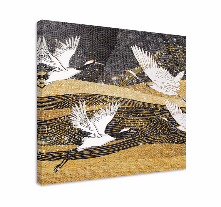 Cuadro aves Pájaros orientales blancos - TenVinilo