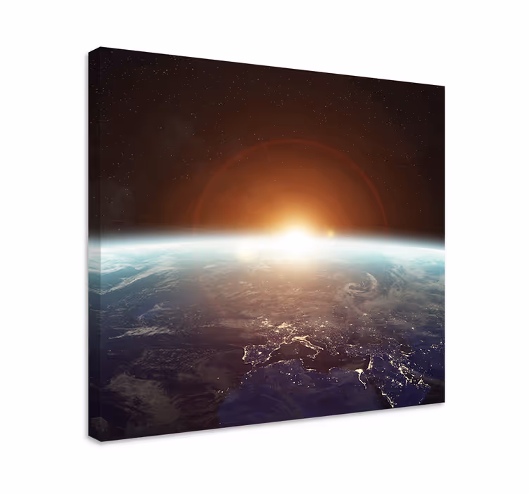 Cuadro paisajes Hermoso diseño de lugar de tierra dorada - TenVinilo