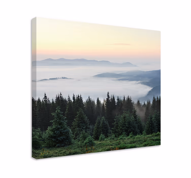 Cuadro paisajes vista de montaña tranquila - TenVinilo