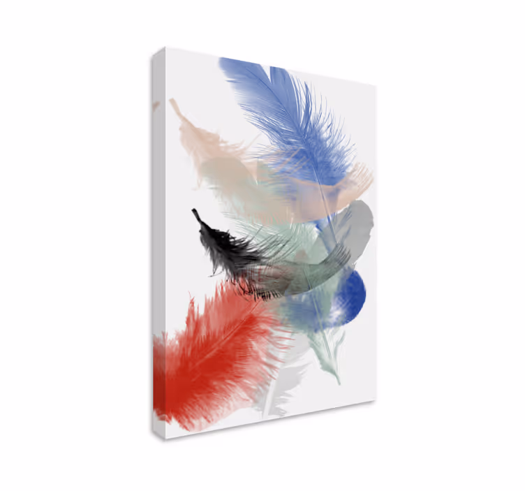 Cuadro moderno Diseño de plumas abstractas coloridas - TenVinilo